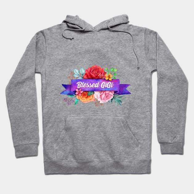 Blessed GiGi Floral Design with Watercolor Roses Hoodie by g14u